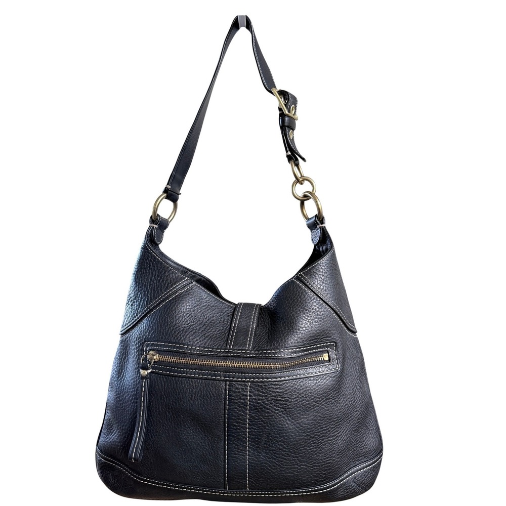 Coach Hamptons leather clip hobo style 10214 gold pebbled leather - Picture 3 of 16